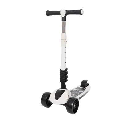 Produktbild von Habib 3-Rad Kinderroller mit LED Rädern & Sitz | Faltbar Höhenverstellbar: Schwarz