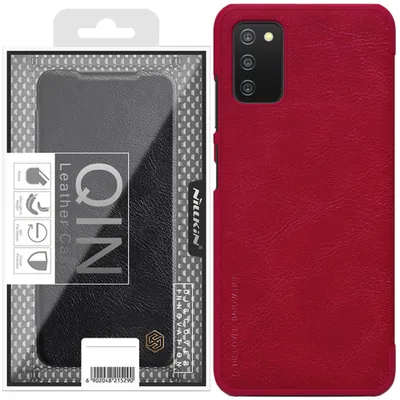 Zdjęcie produktu dla Nillkin Qin Skórzana Kabura Etui Samsung Galaxy A03S Czerwony