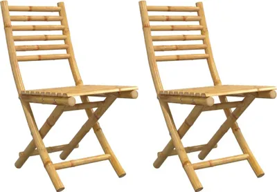 Image de vidaXL Chaises de jardin 2 pcs. Pliable 43x54x88 cm Bambou