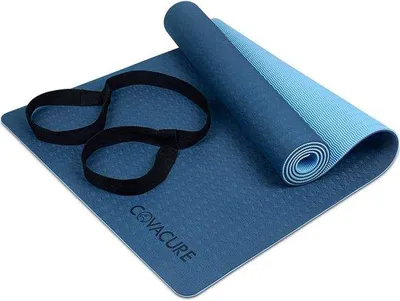 Produktbild von Famanu Yogamat antirutsch, nachhaltig, geeignet für Yoga und Pilates - blau