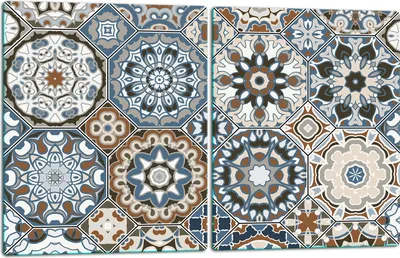 Produktbild von Herdabdeckplatten 2x40x52 Glaskeramikfeld 2-Teilig Glas Spritzschutz Mosaik