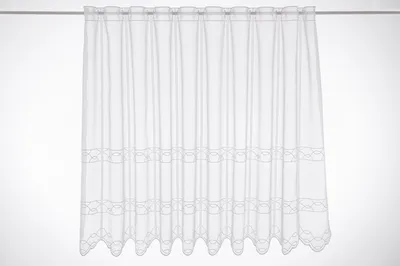 Produktbild von Gardinen Kranzusch Scheibengardine Stickerei auf Voile 90x112 cm H/B weiß Bistrogardine Vorhang Küche 1er Pack