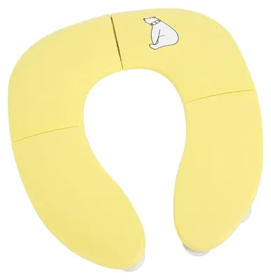 Image de Siège de pot de voyage pliable pour tout-petits, portable, antidérapant, avec ventouse, apprentissage de la propreté, bébé, pliable, jaune