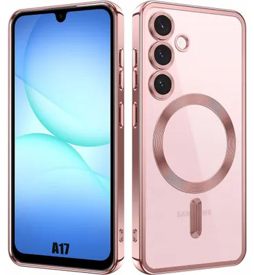 Image de Coque pour Samsung Galaxy A17 4G/5G, Silicone avec Cercle Magnétique Protection Caméra - Rose