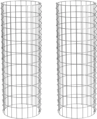 Produktbild von Gabione Gabionensäule rund Ø 35 cm 100 cm 2er Steingabionen Steinkorb Drahtkorb