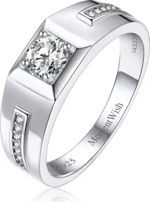 Produktbild von Verlobungsring Herren 0,5 Karat Moissainte 925 Silber Hochzeitsring Jahrestag Geschenk