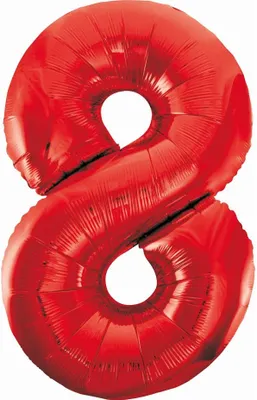 Produktbild von XL Folienballon Zahl 8 rot 85 cm