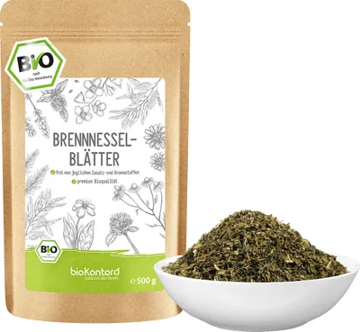Produktbild von Brennnesselblätter 500 g | lose Blätter getrocknet, geschnitten | kontrolliert biologischer Anbau
