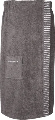 Produktbild von Schiesser Frottier Saunakilt Rom für Damen Curvy Plus Size | 100% Baumwolle aus nachhaltiger Produktion | weich, saugstark, 3-fach weitenverstellbar | 46-52  | Dunkelgrau | Anthrazit