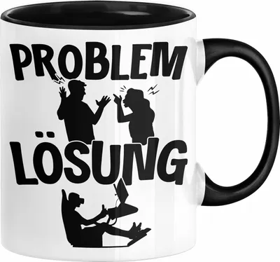 Produktbild von VR Gamer Tasse Geschenk für Gamer Zocker Männer Geschenkidee Problem und Lösung Zocken (Schwarz)