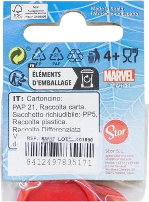 Immagine prodotto di Set di posate per bambini Spiderman 2 pezzi - cucchiaio e forchetta con manici con motivo