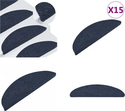 Produktbild von vidaXL Stufenmatten Selbstklebend 15 Stk. 56x17x3 cm Blau - Treppenmatte - Treppenmatten - Stufenmatte - Stufenmatten