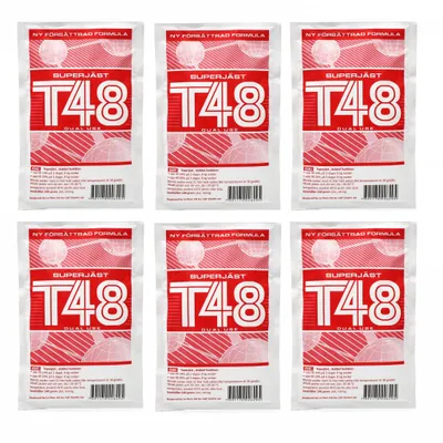 Produktbild von 6 x Turbo Hefe – T48 Super 140g Turbohefe, Wodkahefe, Hefe für Maische, Turbo Hefe, Wodka Hefe