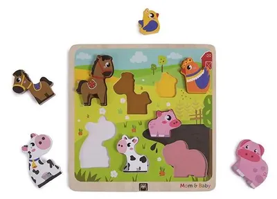 Produktbild von EurekaKids Mutter- und Baby-Bauernhoftier-Puzzle