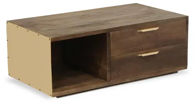 Image de MENZZO Table basse Firmin Bois et Métal Or