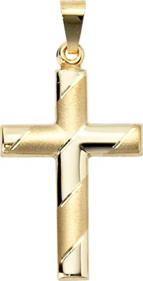 Produktbild von JOBO Anhänger Kreuz 333 Gold Gelbgold teilmattiert diamantiert