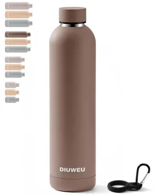 Zdjęcie produktu dla Butelka termiczna ze stali nierdzewnej, 750 ml, różowa, wolna od BPA, utrzymuje temperaturę 24 godziny (zimna), 12 godzin (ciepła), z karabińczykiem