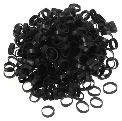 600 elastische Gummibänder, dehnbar, schwarz, 20 mm x 5 mm