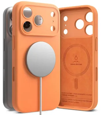 Obrázok produktu pre Ringke Silikónové magnetické puzdro Magsafe pre Iphone 17 Pro Max - oranžové