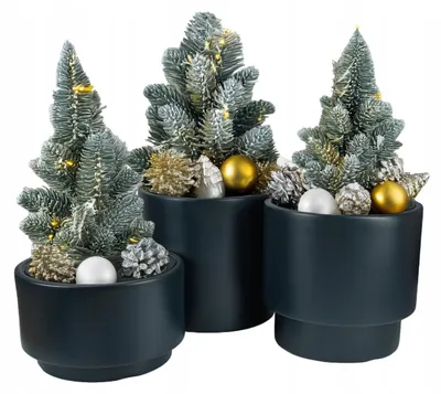 Produktbild von FEINZ Gartentopf Set mit Einsatz Anthrazit 3 Stück