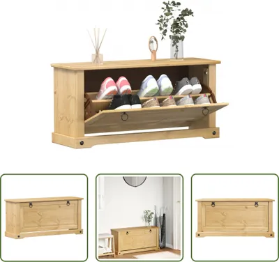 Zdjęcie produktu dla The Living Store Szafka na buty Corona 99x32x47 cm lite drewno sosnowe