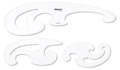 Immagine prodotto di Aristo Burmester set di righelli curvi 3 pezzi, trasparente
