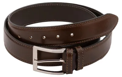 Produktbild von Echtleder-Gürtel aus Rindsleder mit Metallschnalle Italy Brown and Black and Red UNICA 4x4x0.3 cm arrone