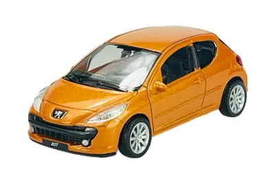 Immagine prodotto di Welly, Peugeot 207, colore arancione, modello in metallo, scala 1:43, nuovo, confezione originale. Codice prodotto: 44004