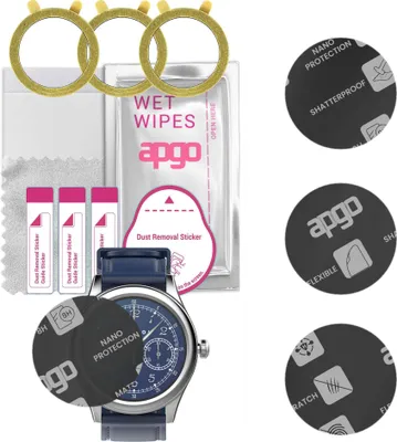 Produktbild von apgo 3 Stück Schutzglas, Matt, kompatibel mit Vector Smart VCTR-34-02 03 Smartwatch, Hybrid 8H, Ersatz für Hartglas, Displayschutzglas, Bildschirmschutz, Displayschutz, kratzfest