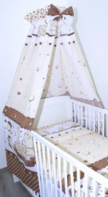 Produktbild von Vollstoff Himmel für Baby Bett Vollstoffhimmel Betthimmel - 01. Sweet Braun