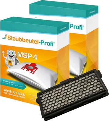 Produktbild von 20  Staubsaugerbeutel MSP4 1 Hepafilter AH50 kompatibel mit Swirl M40 passend für Miele Complete C2 Tango EcoLine