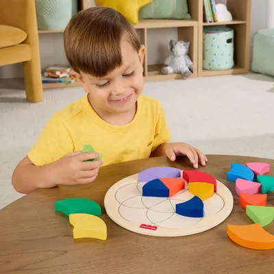 Produktbild von Mattel Holzfarbenrad Puzzle - Fisher-Price Lernspielzeug für Kinder