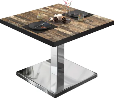 Produktbild von BM | Bistro Loungetisch | B:T:H 70 x 70 x 41 cm | Vintage Old / Edelstahl | Bistro Tisch Loungetisch