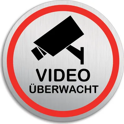 Produktbild von Schild Videoüberwachung Aluminium | Ø 100 mm – UV-beständig wetterfest | selbstklebend