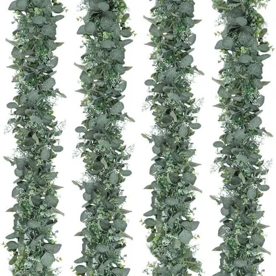 Künstliche Eukalyptus-Girlanden, 4 Stück, 180 cm, grün