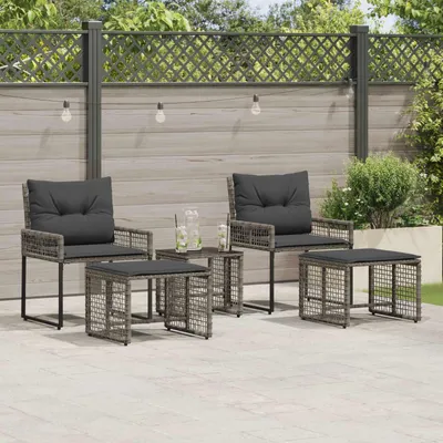 Produktbild von "es Produkt" Gartenmöbel-Set mit Kissen - 5 pcs - CLORIS - Grau - Sitzgruppe V2838