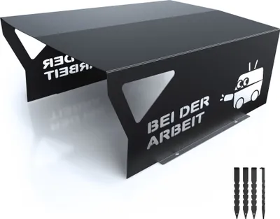 Produktbild von Mähroboter Garage | Carport Überdachung für Rasenmäher | Metall | 60x78x33cm, Farbe:Bei der Arbeit Schwarz 60cm