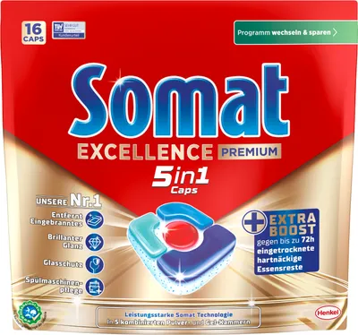 Produktbild von Somat EXCELLENCE PREMIUM 5in1 Spülmaschinentabs 16 St.