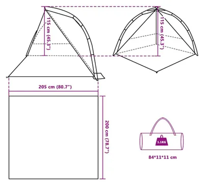 Produktbild von vidaXL Strandzelt Azurblau Quick Release Wasserdicht
