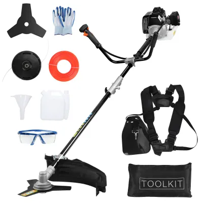 Produktbild von Benzin-Rasenmäher mit 52 cm³ Zweitaktmotor, ergonomischem Griff, leistungsstarkem Motor, Rasentrimmer, Heckenschere, Freischneider