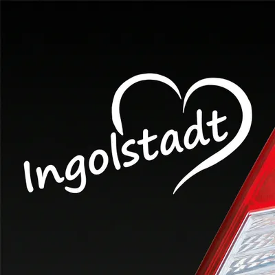 Produktbild von Auto Aufkleber Ingolstadt Herz Stadt City Liebe Love 15,5x8 cm Weiss Matt Sticker Heckscheibenaufkleber