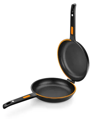 Immagine prodotto di BRA Efficient A271463, Padella per omelette rotonda, nera, arancione, Teflon Platinum Plus, 5,5 mm, gas, induzione