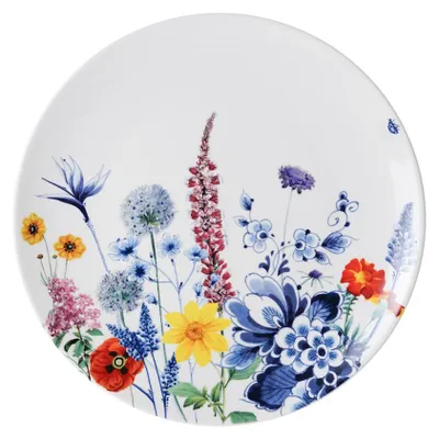 Obrázek produktu pro Heinen Delfts Blauw – Nástěnný talíř – Divoké květiny – 26,5 cm