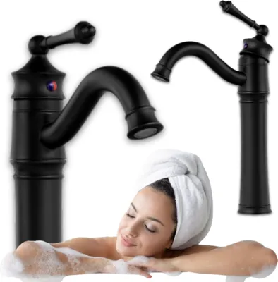 Produktbild von Silla | Wasserhahn Bad - Schwarz - Spültischarmatur - 14,5 cm Höhe - Einhebelmischer - Druckarmatur