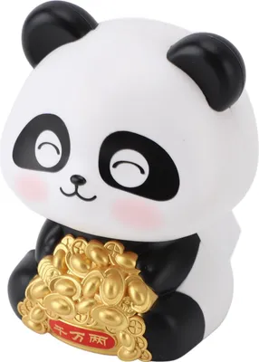 Image de Statue de panda à énergie solaire pour la chance et la fortune Figurine de panda à énergie solaire Figurine de panda sur le tableau de bord de la voiture Figurine animalière Ornement yeux souriants