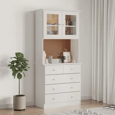 Produktbild von vidaXL Highboard ALTA Weiß 77x35x165 cm Massivholz Kiefer