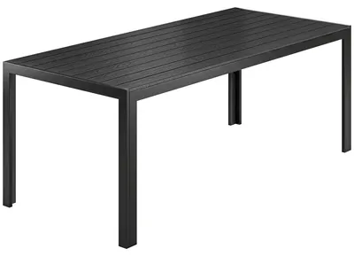 Produktbild von GartentischKunststoff190x84,5x72cmUV-&WetterfestBalkontischmitHolzoptik,Holzstrukur,rutschfestBuffettischfür6PersonenOutdoorEsstischfürGarten,BalkonSchwarz