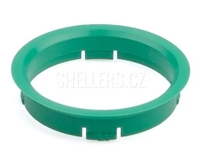 Obrázek produktu pro Vymezovací kroužek kol 63,3 / 59,1 (FZ08), plast, zelená, přesah kužele 6mm