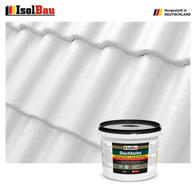Produktbild von Isolbau Dachfarbe Weiss 4 kg Sockelfarbe Fassadenfarbe Dachbeschichtung RAL Farbe