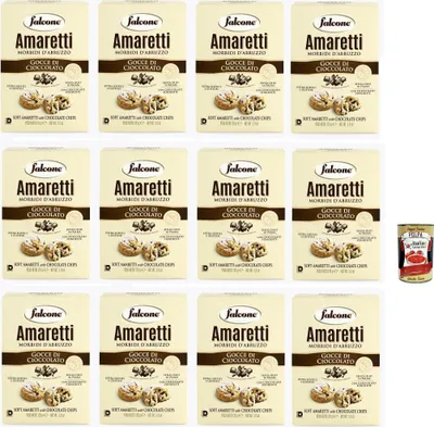 Produktbild von Falcone Amaretti Morbidi d´Abruzzo al cioccolato 'Amaretti Schokolade', Traditionelle italienische Kekse, 12x 170 g + Italian Gourmet polpa 400g